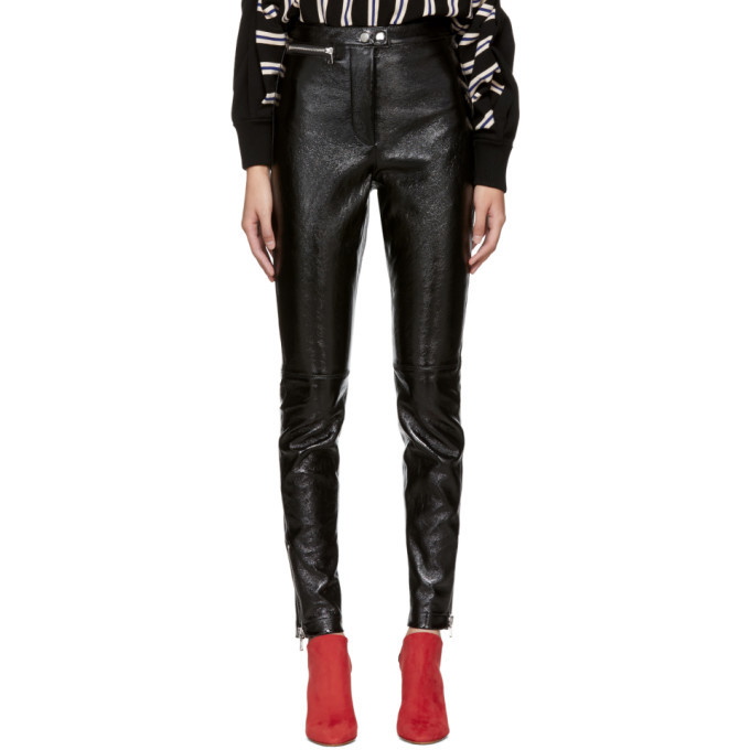 Photo: 3.1 Phillip Lim Black Patent Leather Ankle Zip Leggings