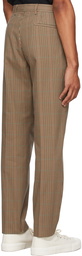 PS by Paul Smith Brown Check Pleated Trousers