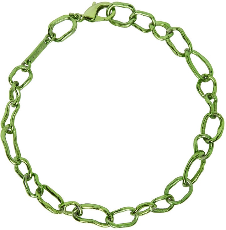 Photo: Collina Strada SSENSE Exclusive Green Crushed Chain Necklace