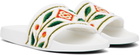 Casablanca White Laurel Terry Slides