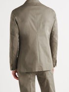 CARUSO - Butterfly Unstructured Stretch-Cotton Suit Jacket - Green