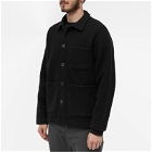 Universal Works Men's Wool Fleece Field Jacket in Black