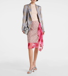 Dries Van Noten Printed silk-blend muslin wrap skirt