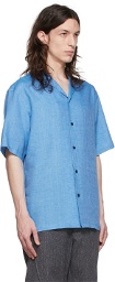 Z Zegna Blue Linen Shirt