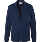 Mr P. - Navy Unstructured Textured-Knit Virgin Wool and Cotton-Blend Blazer - Blue