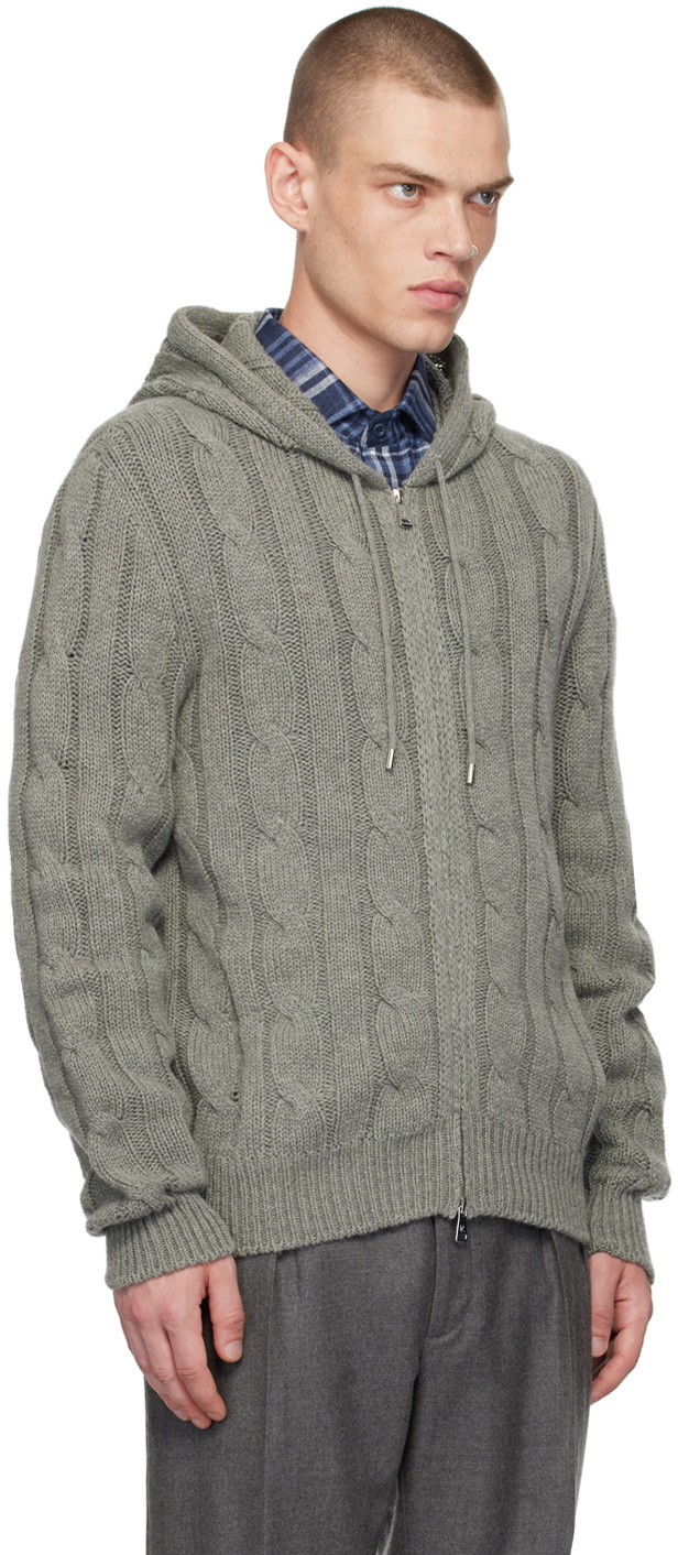 Ralph Lauren Purple Label Gray Cashmere Hoodie