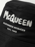 Alexander McQueen - Graffiti Logo-Embroidered Shell Bucket Hat - Black