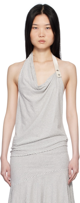 Photo: Belle The Label Gray & White Miray Tank Top