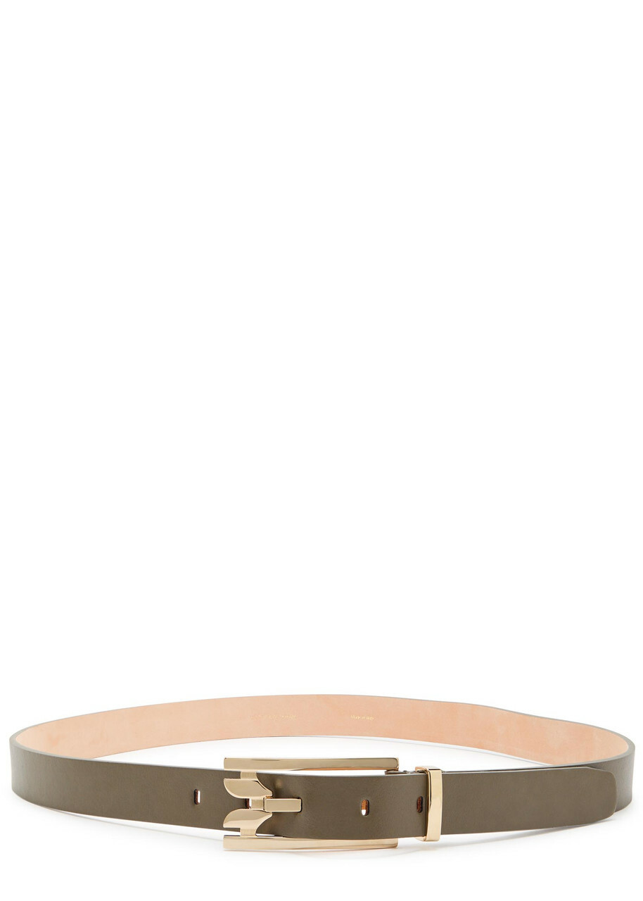 Victoria Beckham Dorian Leather Belt Brown