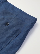 LORO PIANA - Slim-Fit Linen Drawstring Bermuda Shorts - Blue - S