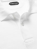 TOM FORD - Garment-Dyed Cotton-Piqué Polo Shirt - White