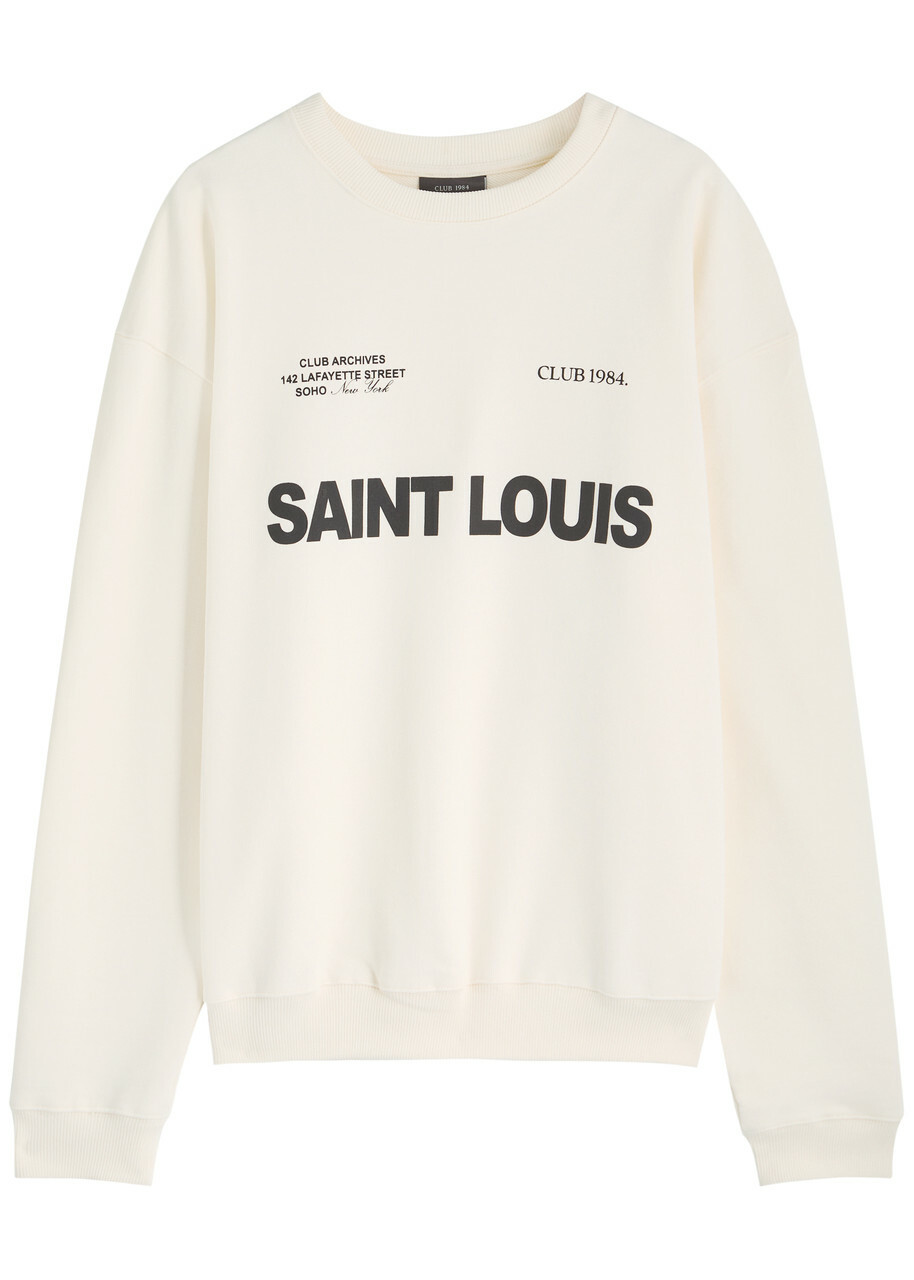 Club 1984 Saint Crew Logo-print Cotton Sweatshirt Cream