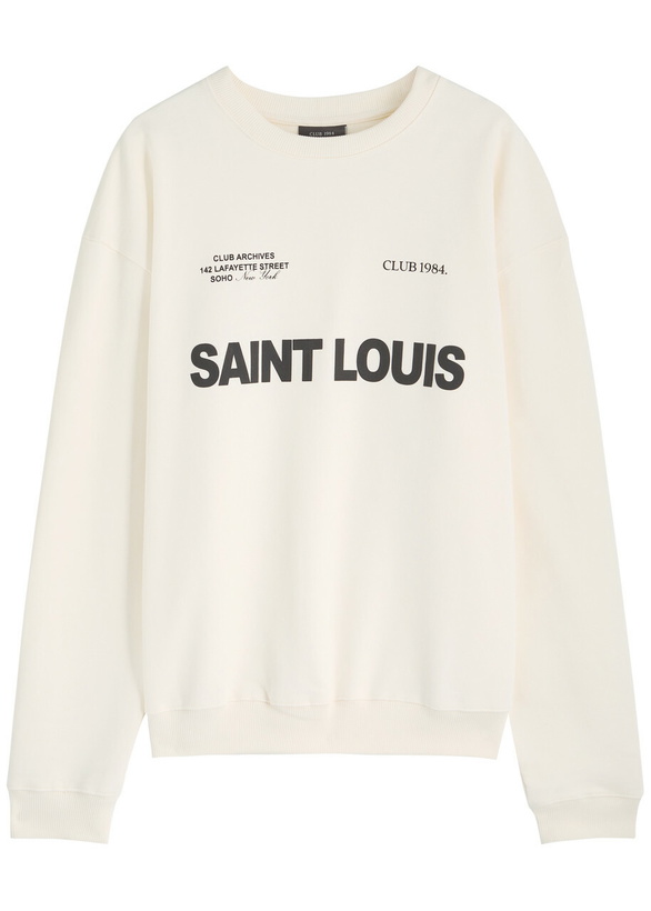 Photo: Club 1984 Saint Crew Logo-print Cotton Sweatshirt Cream