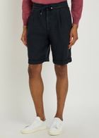 Brunello Cucinelli Bermuda Linen Shorts Navy