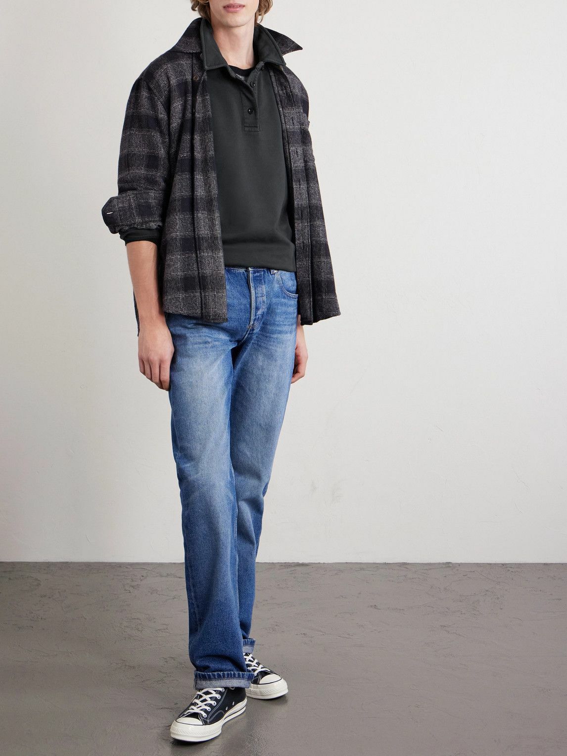 A.P.C. - Logo-Embroidered Cotton-Jersey Polo Shirt - Black