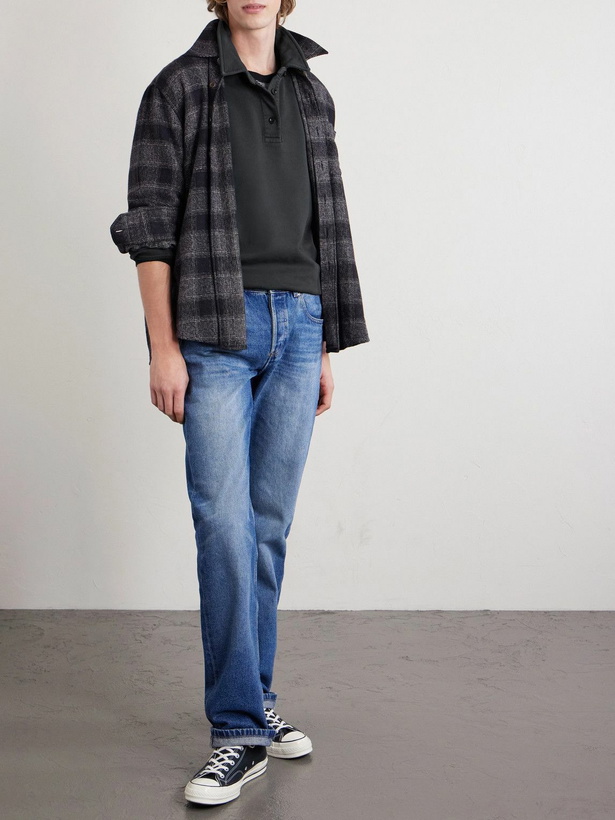 Photo: A.P.C. - Logo-Embroidered Cotton-Jersey Polo Shirt - Black