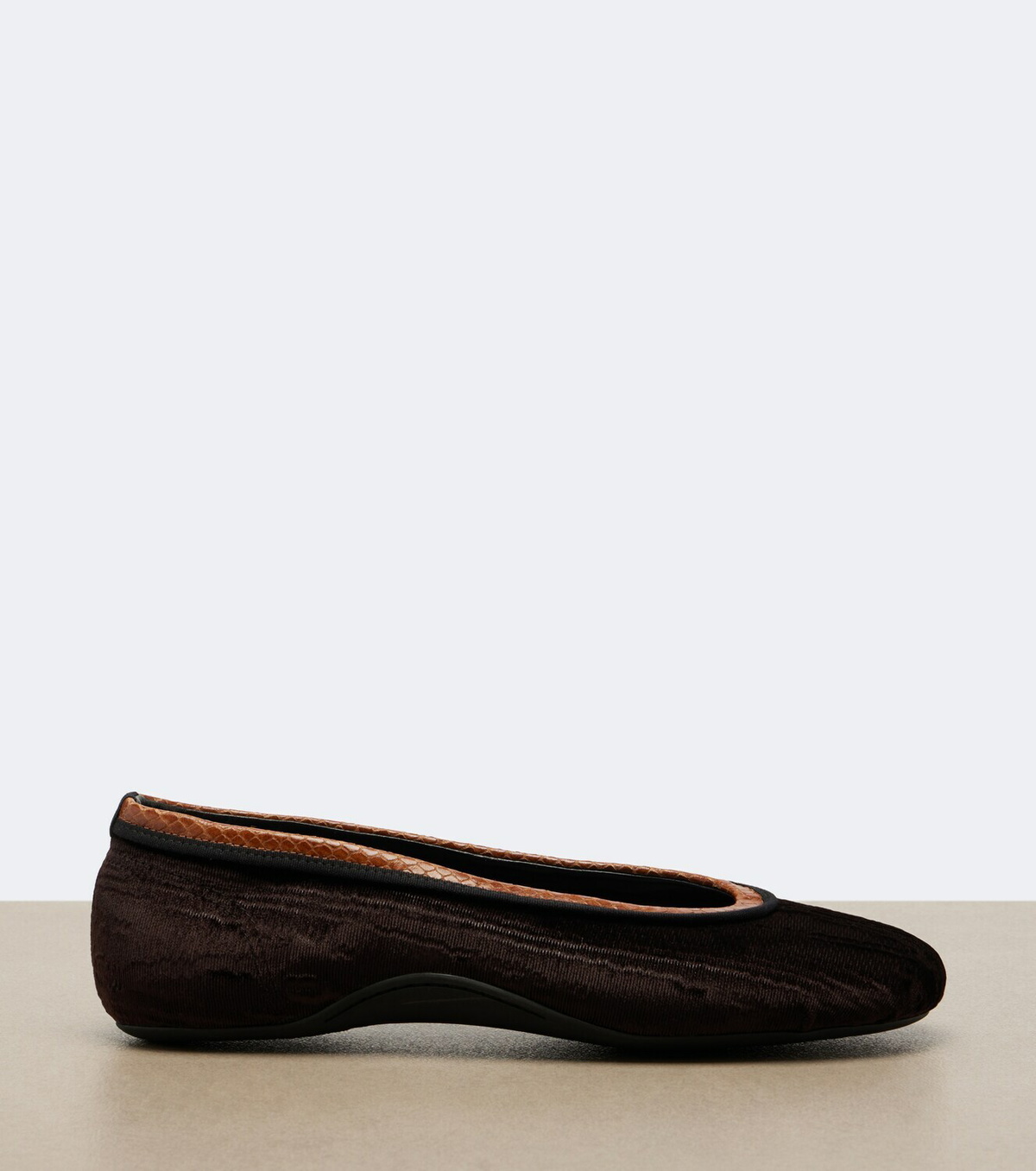 Dries Van Noten Leather-trimmed velvet ballet flats