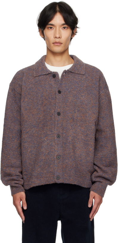 Photo: LE17SEPTEMBRE Purple Bouclé Button Down Cardigan