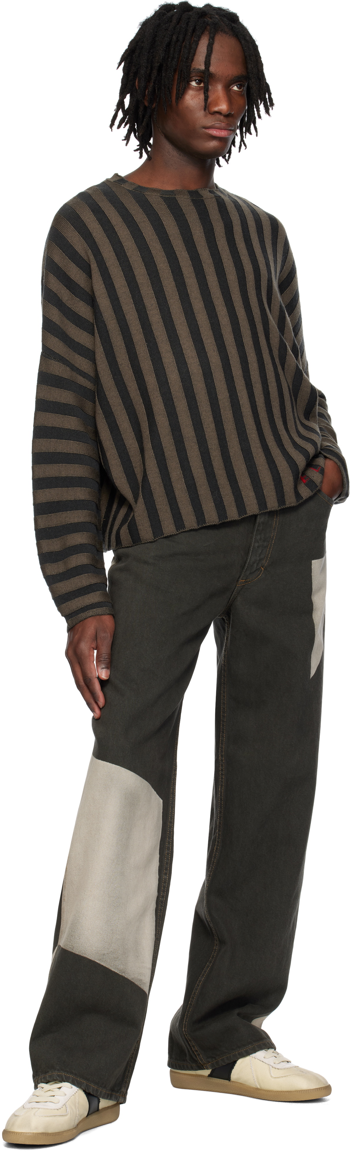 Eckhaus Latta Brown & Gray Keyboard Sweater