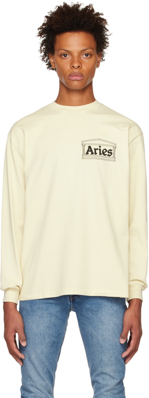 Photo: Aries Off-White Temple Long Sleeve T-Shirt
