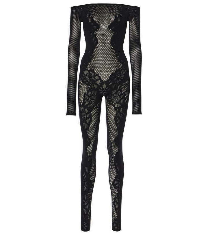 Photo: Wolford Open-knit lace-trimmed jumpsuit