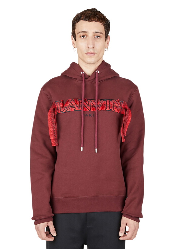 Photo: Lanvin Embroidered Logo Hooded Sweatshirt