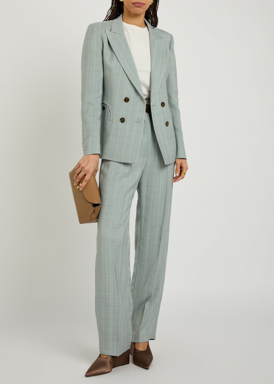 Blaze Milano Fox Striped Woven Trousers Light Blue