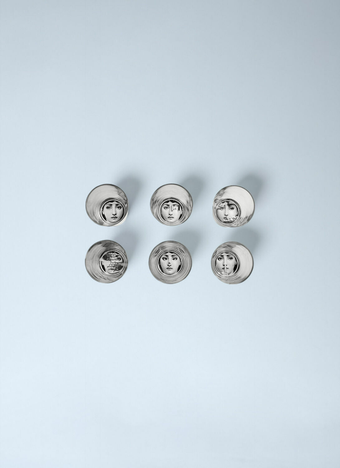 Fornasetti Set of Six Tema e Variazioni Glasses