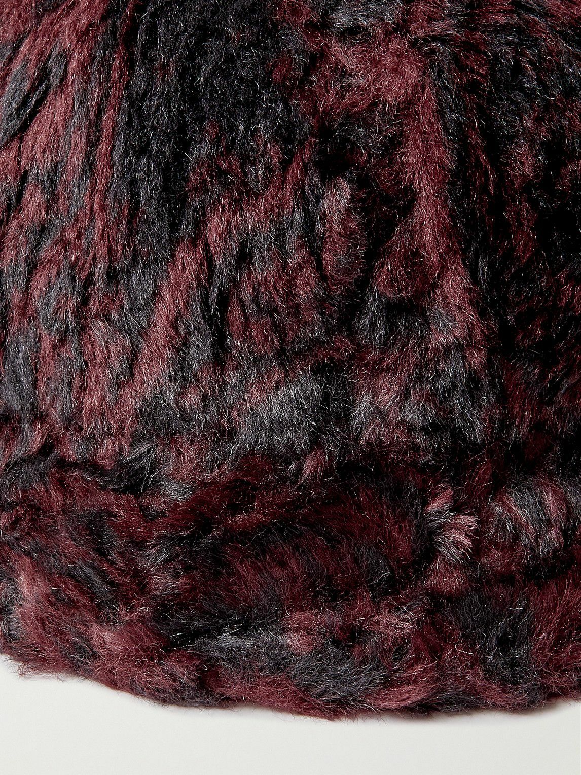 Needles - Printed Faux Fur Bucket Hat - Burgundy Needles