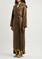 Nanushka Ruta Belted Wool-blend Coat Brown