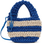 JW Anderson Blue & Off-White Popcorn Basket Crossbody Bag