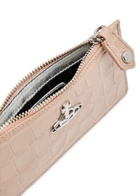 Vivienne Westwood Orb Crocodile-effect Leather Card Holder - Cream - One Size