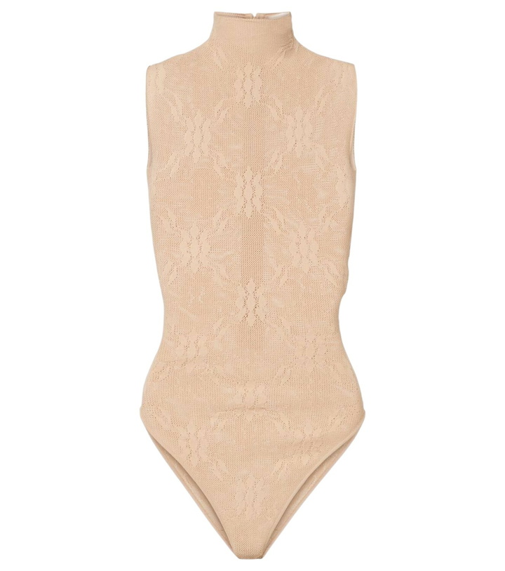 Photo: Victoria Beckham Sheer high-neck lace bodysuit