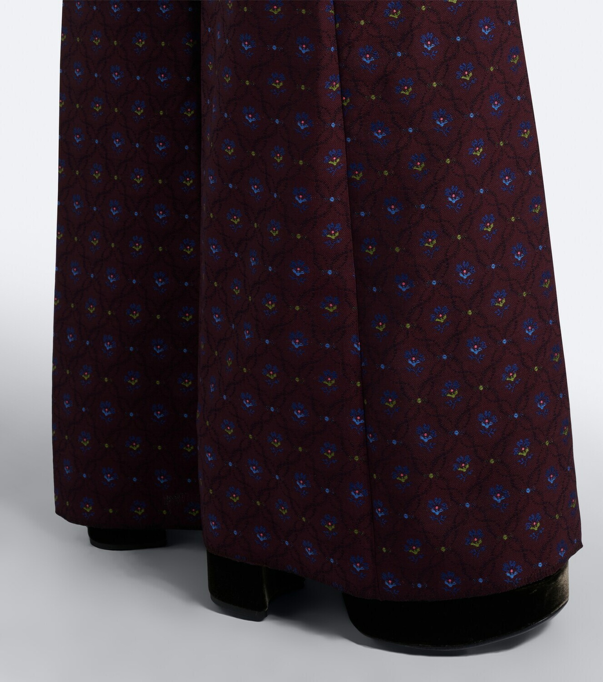 Etro Floral jacquard wool and cotton flared pants