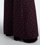 Etro Floral jacquard wool and cotton flared pants