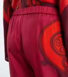 La DoubleJ Club printed silk twill wide-leg pants