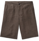 Ermenegildo Zegna - Mélange Linen Bermuda Shorts - Brown