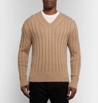 TOM FORD - Slim-Fit Ribbed Wool-Blend Sweater - Men - Tan