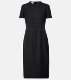 Prada Checked virgin wool midi dress