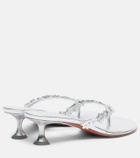 Amina Muaddi Janis embellished leather thong sandals