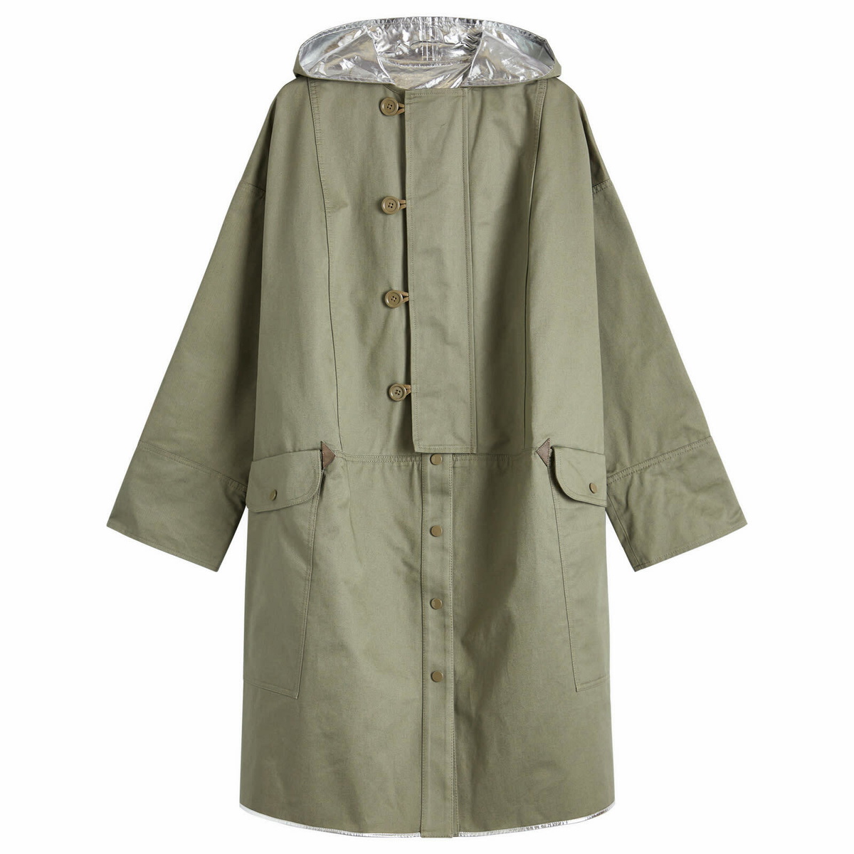 Paco Rabanne Women's Reversible Parka Jacket in Green Paco Rabanne