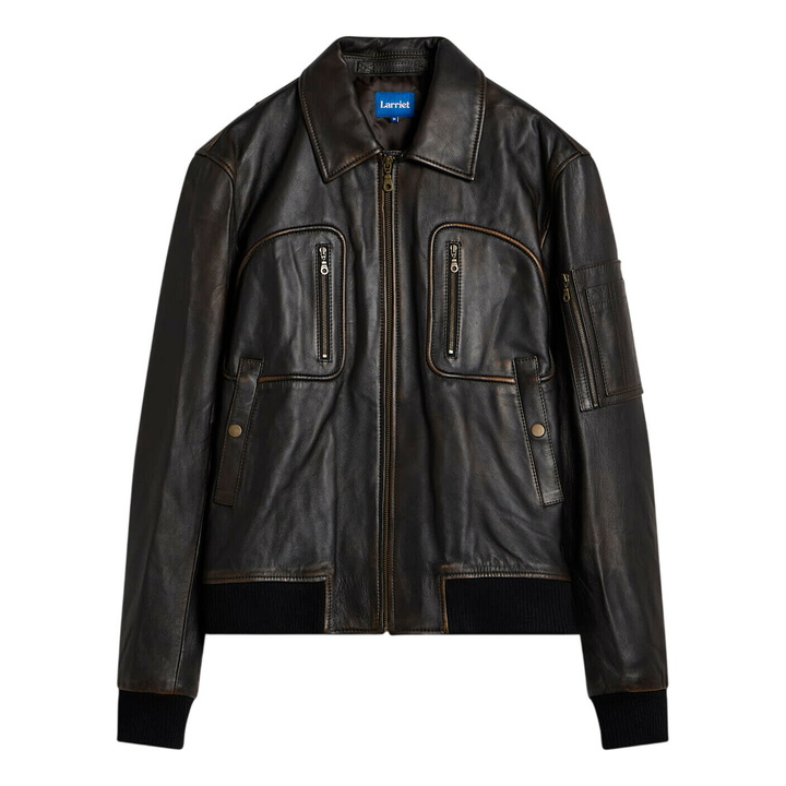 Photo: Larriet Men's Pepe Leather Jacket in Umber