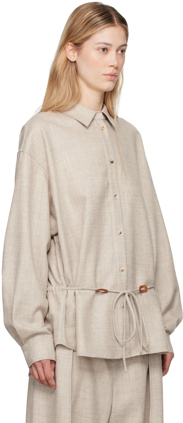 LE17SEPTEMBRE Beige Wool Drawstring Shirt
