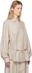 LE17SEPTEMBRE Beige Wool Drawstring Shirt
