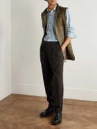 Purdey - Checked Cotton and Cashmere-Blend Shirt - Blue