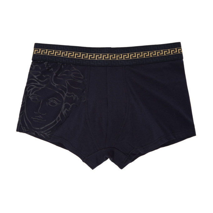 Photo: Versace Underwear Navy Medusa Low-Rise Boxer Briefs