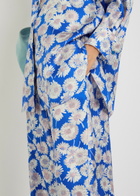 Stella Mccartney Daisy Floral-print Straight-leg Silk Trousers Blue