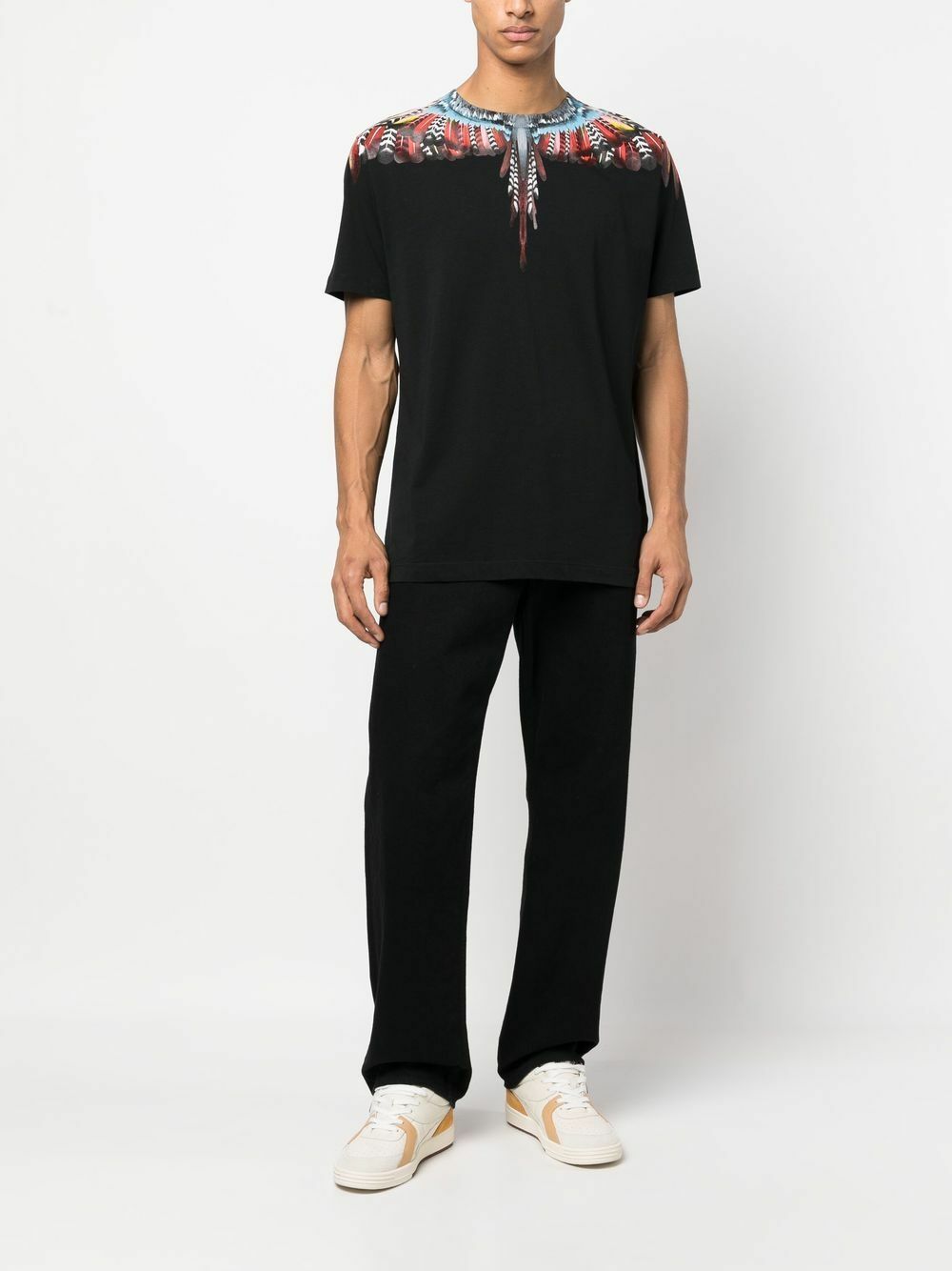 Tシャツ・カットソー Marcelo Burlon SHIRT WITH CHECK PRINT Marcelo Burlon - Black/Blue Snake Print T-Shirt | HBX