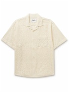 Corridor - Alhambra Camp-Collar Crocheted Cotton-Blend Shirt - Neutrals