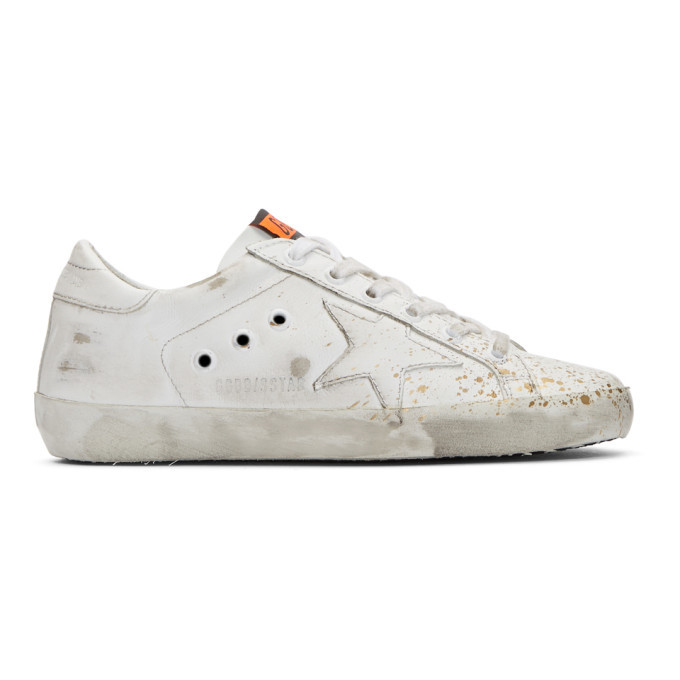 Golden goose white on sale splatter